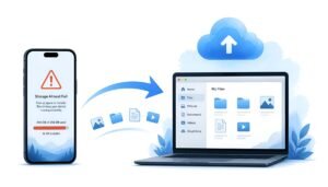 Phone storage almost full, transferring files to Google Drive on PC