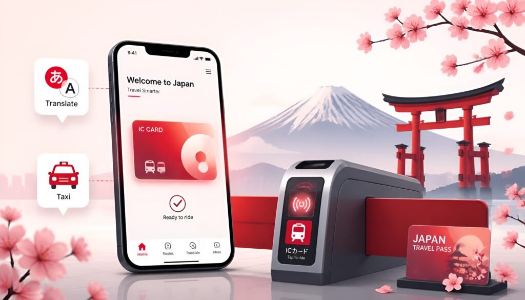 essential travel apps for Japan - Suica, Google Maps, Translate, GO Taxi