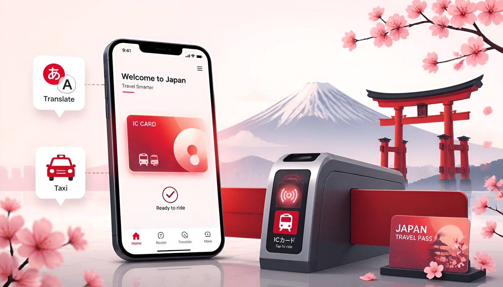 essential travel apps for Japan - Suica, Google Maps, Translate, GO Taxi