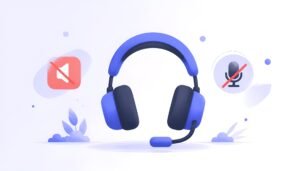 Discord headset icon with muted speaker and microphone warning symbols