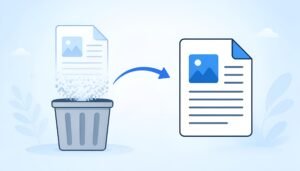 folder with magnifying glass revealing a recovered file icon