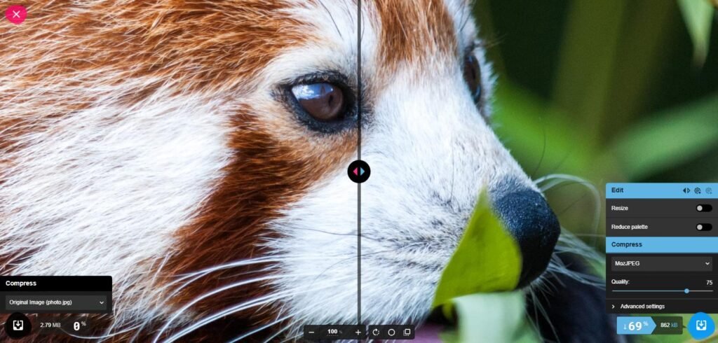 compress images without losing quality using squoosh