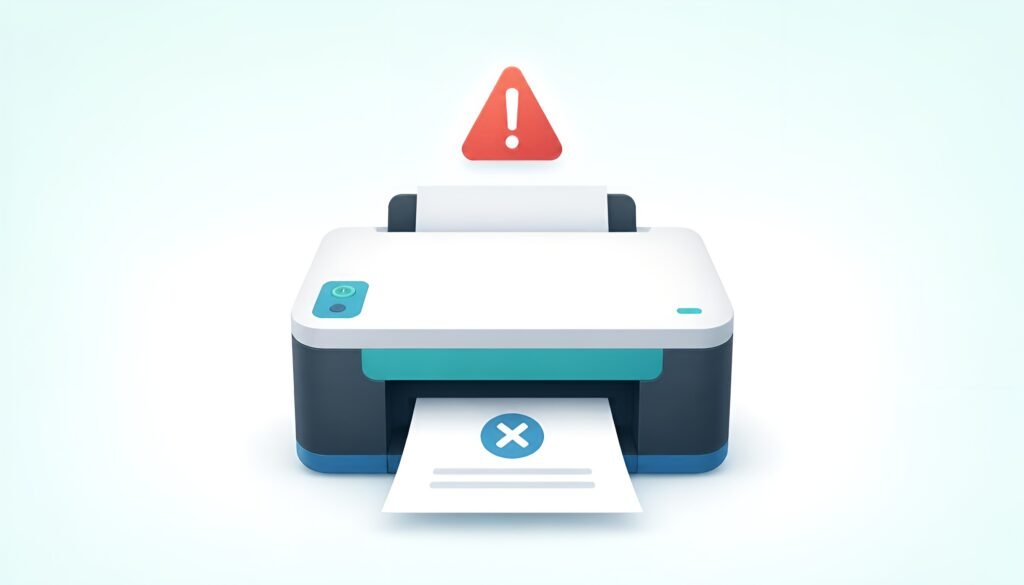printer error warning icon on Windows 11 desktop