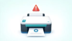 printer error warning icon on Windows 11 desktop