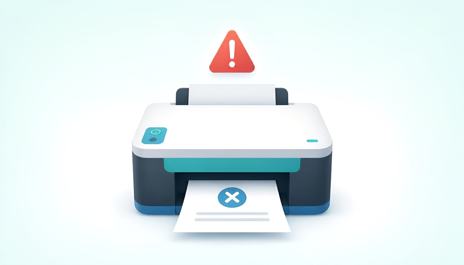 printer error warning icon on Windows 11 desktop